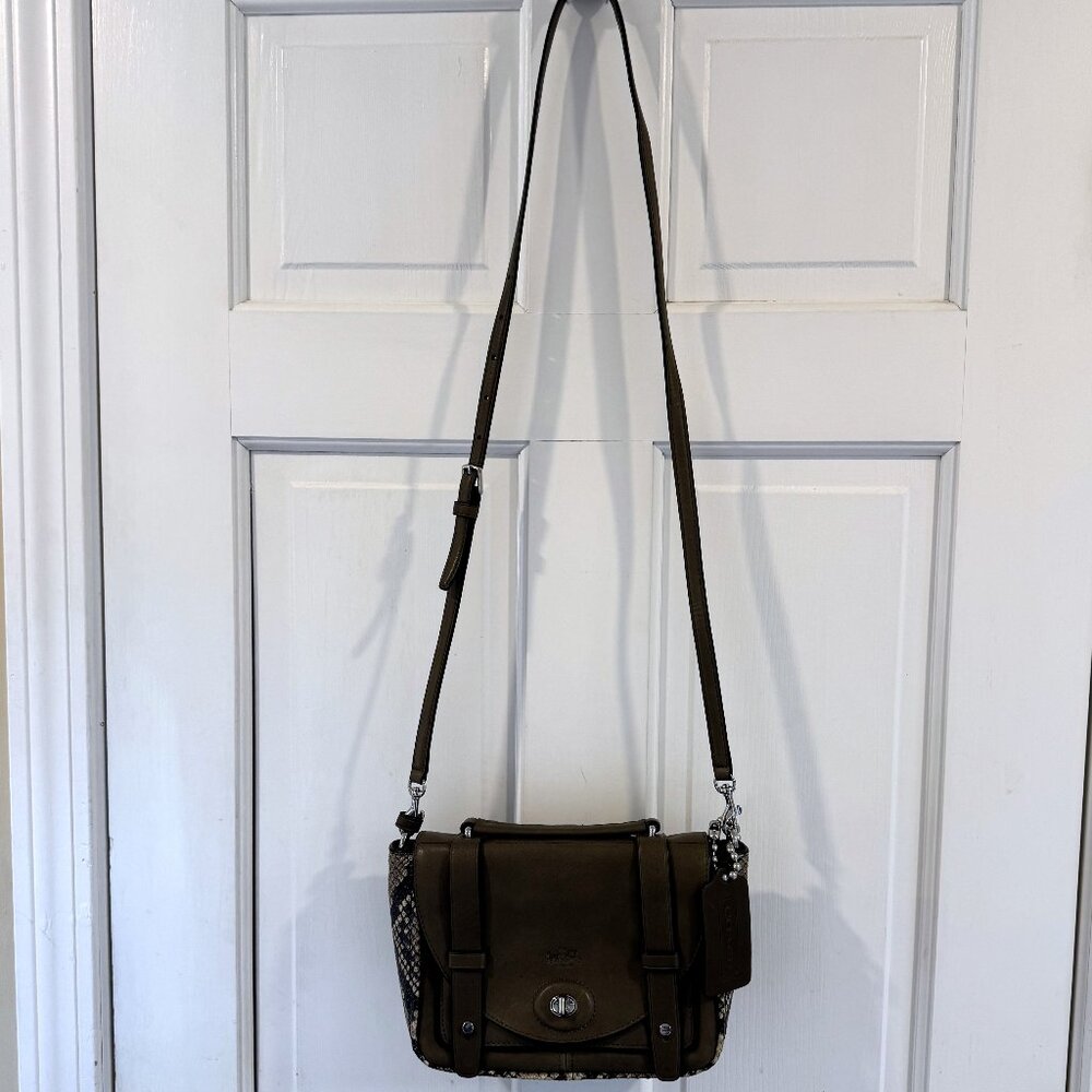 Coach Bleecker Python Mini Messenger Sv/Natural O… - image 3